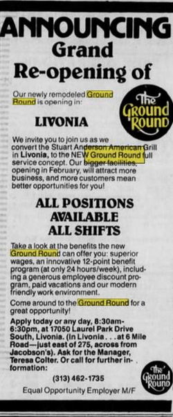 Ground Round - Jan 23 1989 Article